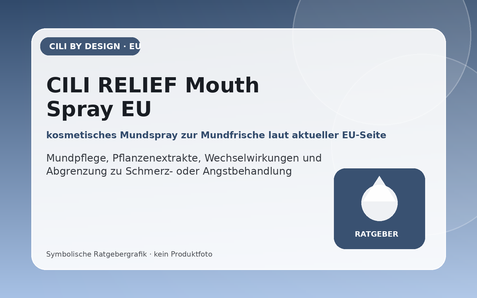 CILI RELIEF Mouth Spray EU – symbolische redaktionelle Ratgebergrafik