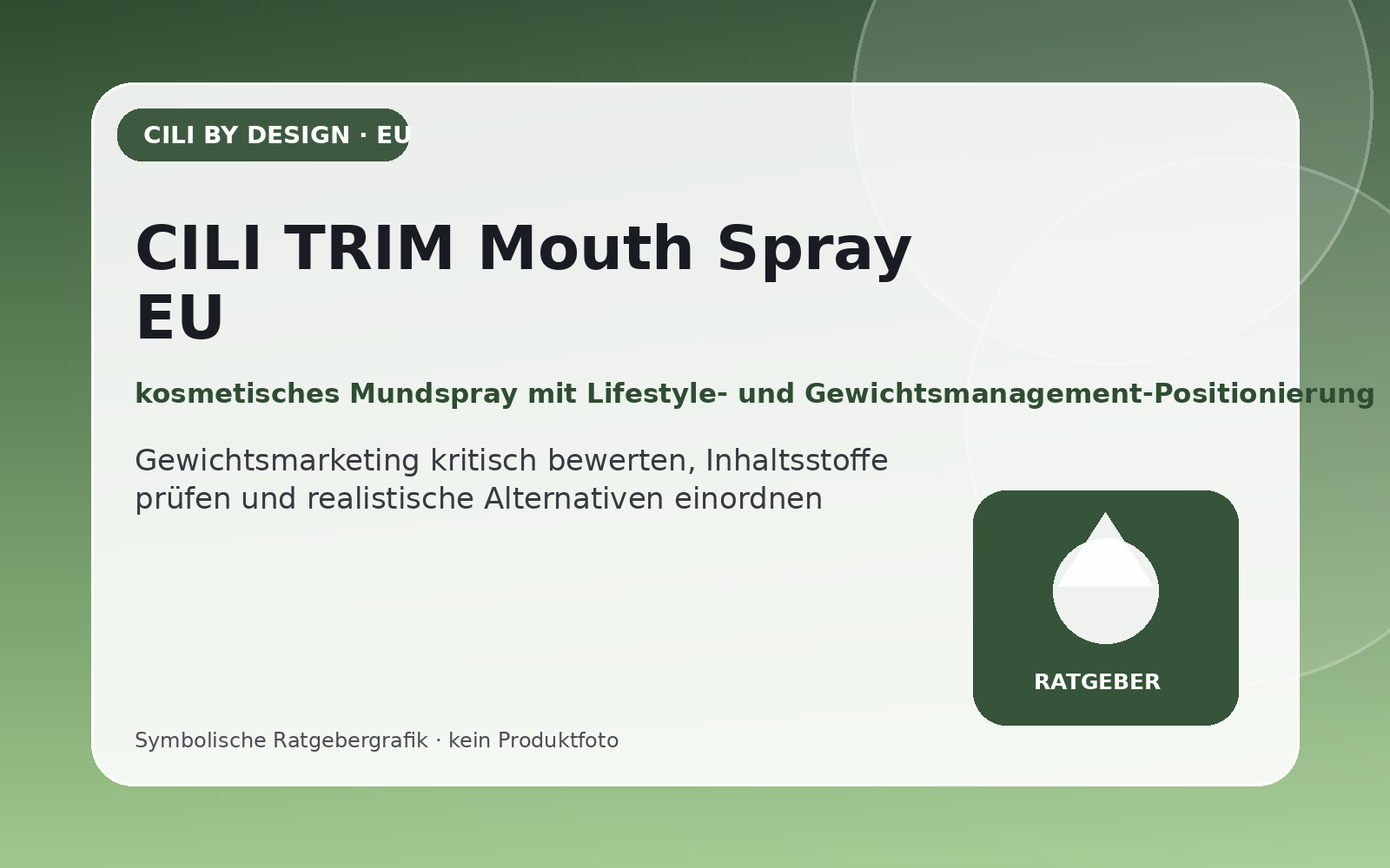 CILI TRIM Mouth Spray EU – symbolische redaktionelle Ratgebergrafik
