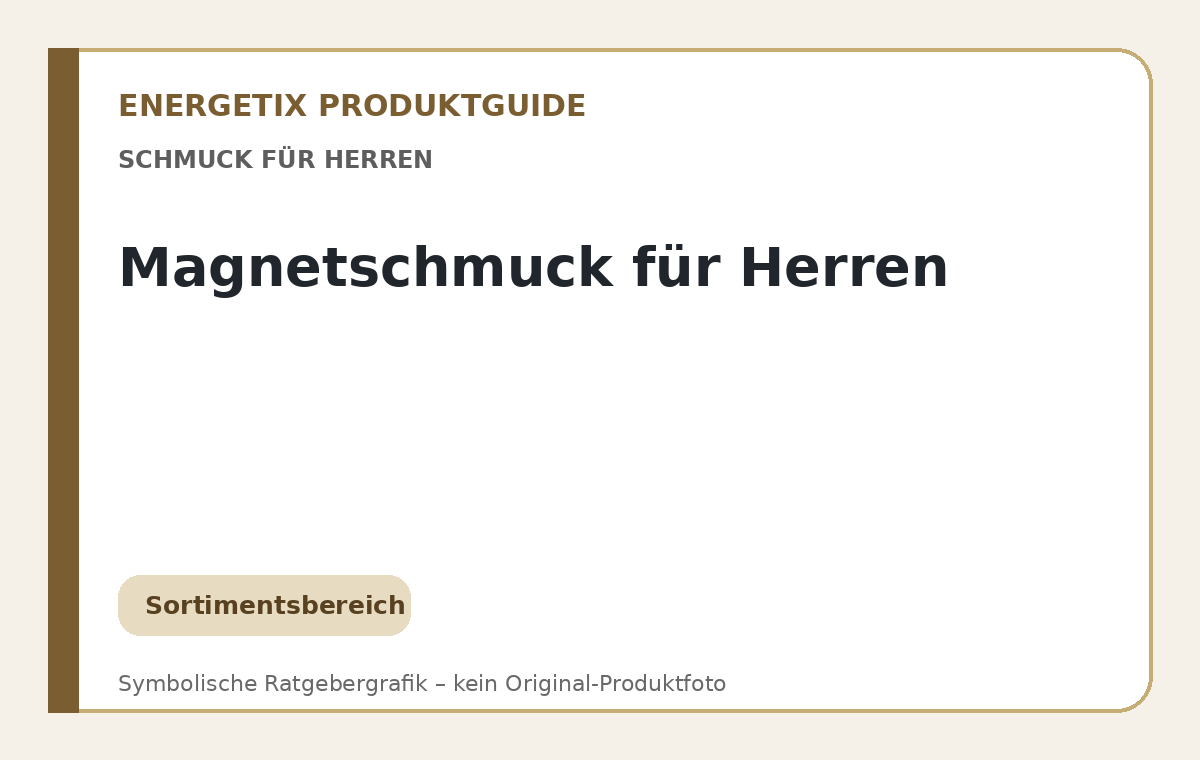 Magnetschmuck für Herren – symbolische Ratgebergrafik