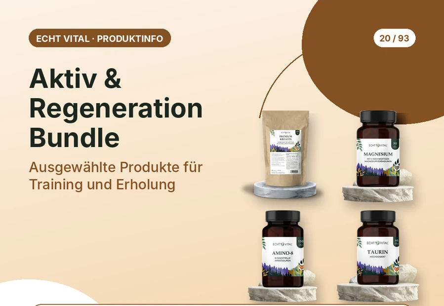 Aktiv & Regeneration Bundle von Echt Vital mit Produktabbildung und Affiliate-QR-Code