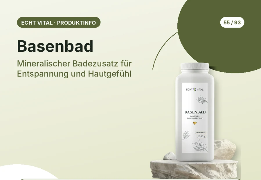 Basenbad von Echt Vital mit Produktabbildung und Affiliate-QR-Code