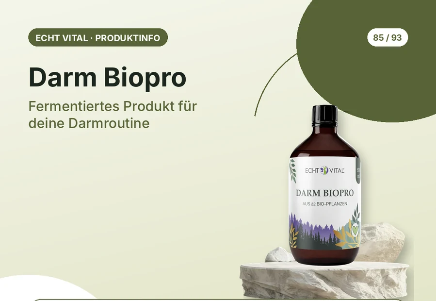 Darm Biopro von Echt Vital mit Produktabbildung und Affiliate-QR-Code