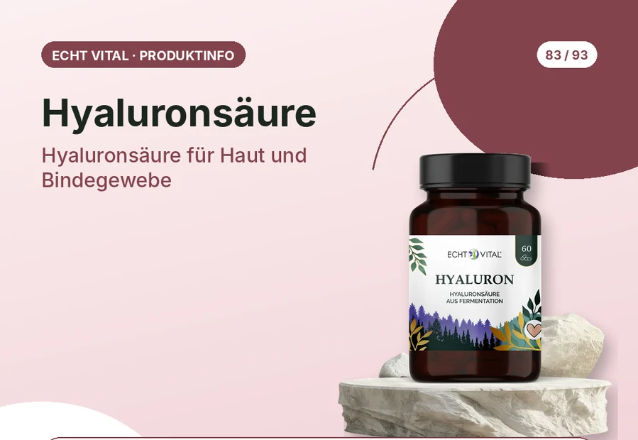 Hyaluronsäure von Echt Vital mit Produktabbildung und Affiliate-QR-Code