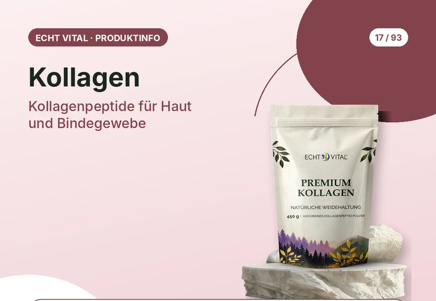 Kollagen Pulver von Echt Vital mit Produktabbildung und Affiliate-QR-Code