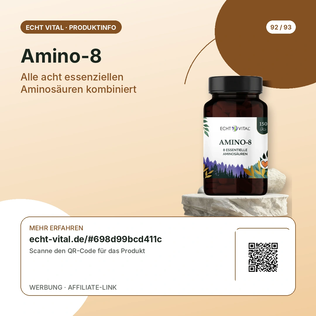 Amino-8 Vergleich mit scanbarem Affiliate-QR-Code
