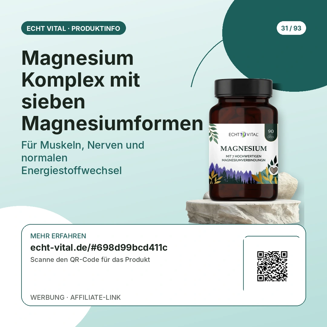Magnesium Komplex mit sieben Magnesiumformen Vergleich mit scanbarem Affiliate-QR-Code