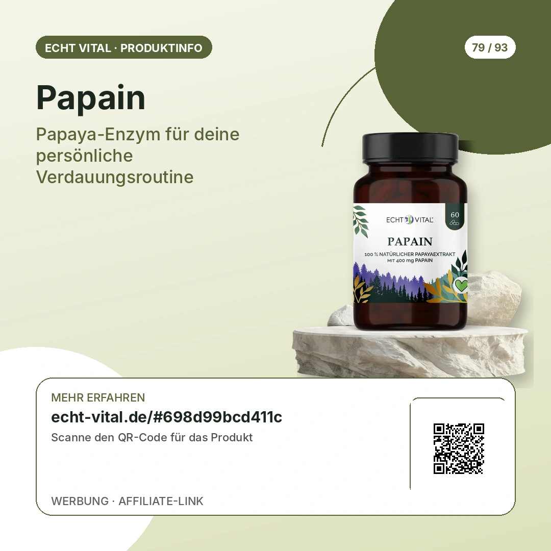 Papain von Echt Vital mit scanbarem QR-Code zum Affiliate-Produktlink