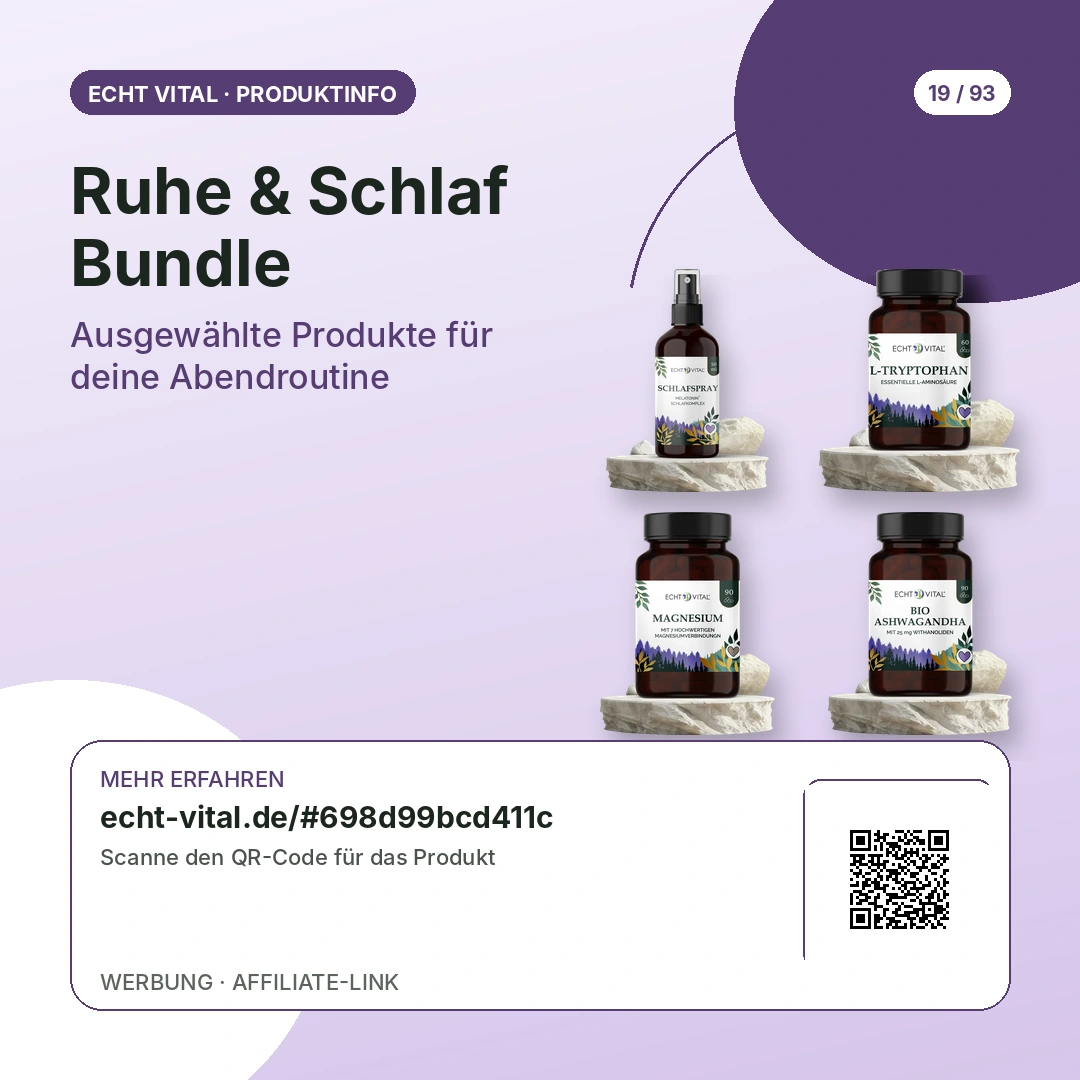 Ruhe & Schlaf Bundle von Echt Vital mit scanbarem QR-Code zum Affiliate-Produktlink