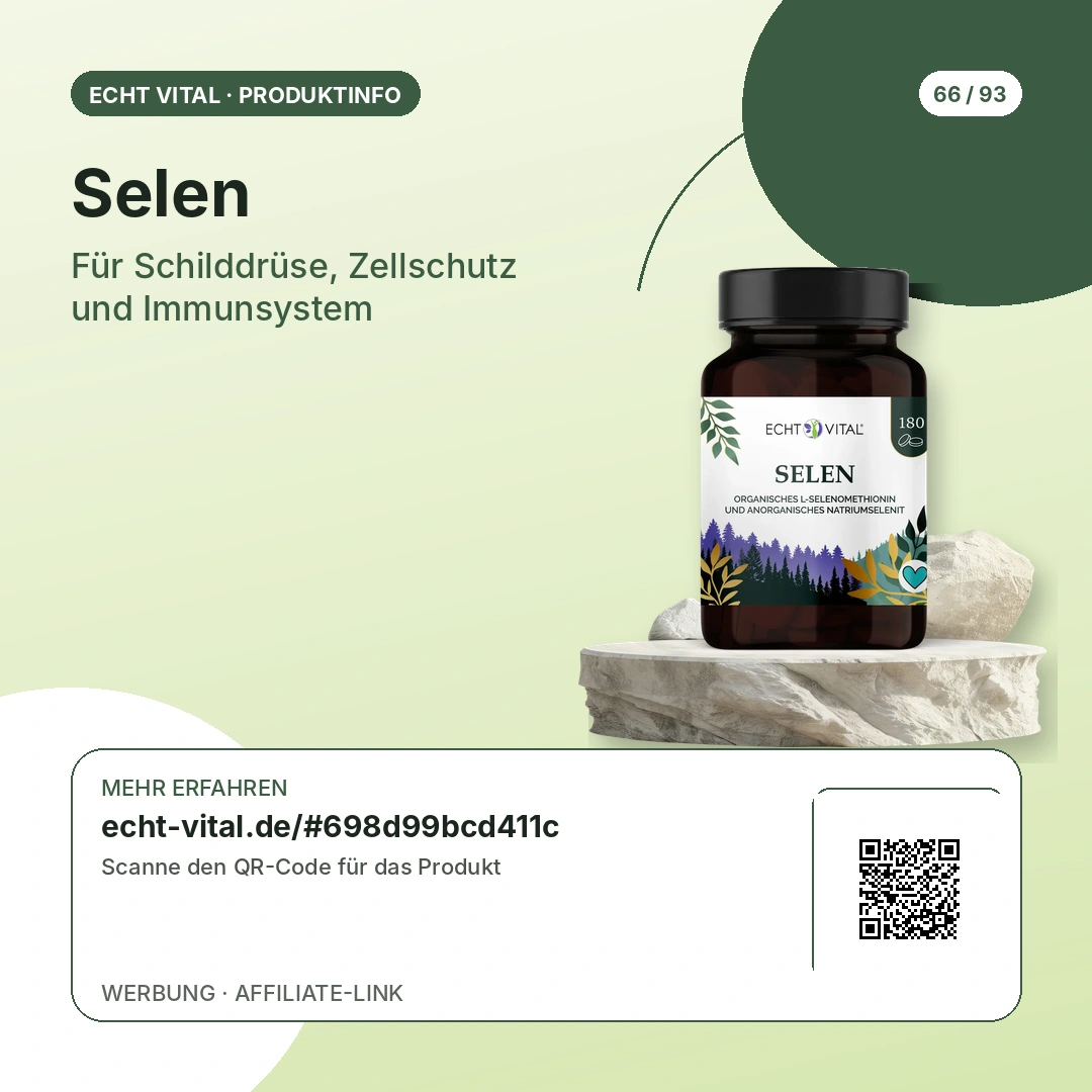 Selen von Echt Vital mit scanbarem QR-Code zum Affiliate-Produktlink