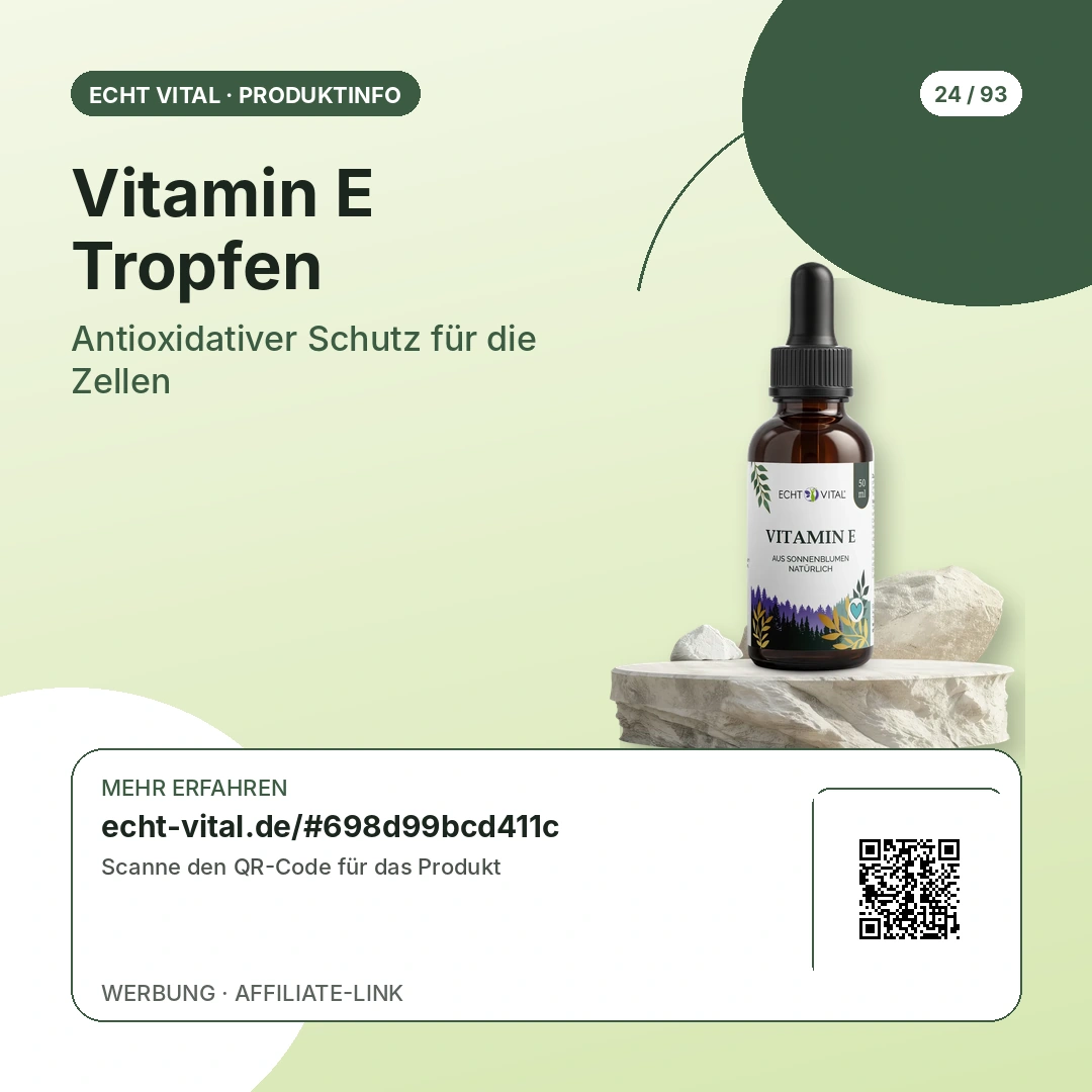 Vitamin E Tropfen Vergleich mit scanbarem Affiliate-QR-Code
