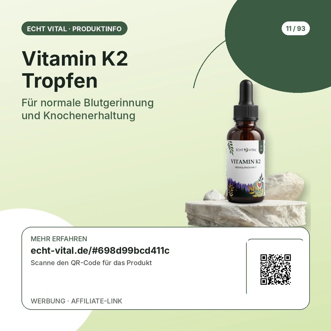 Vitamin K2 Tropfen als Tropfen mit QR-Code zur Produktseite