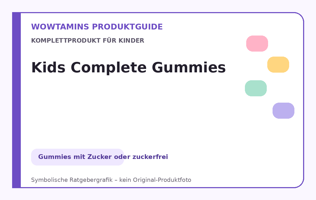 Kids Complete Gummies – symbolische Ratgebergrafik